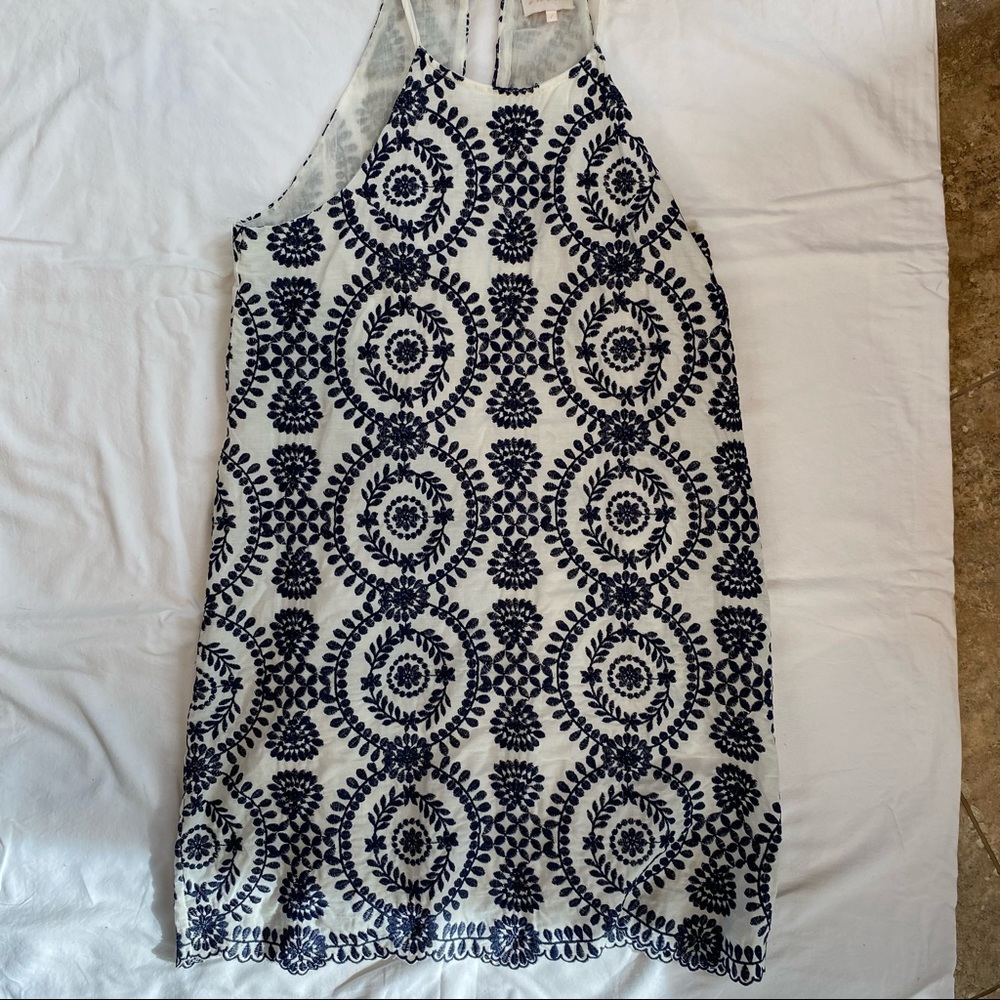 Navy Embroidered Dress